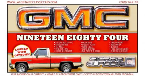 beige and red GMC